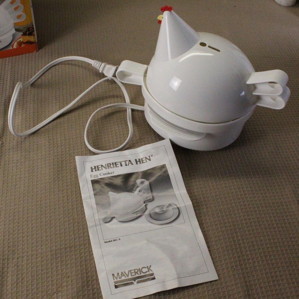 Maverick Henrietta Hen Egg Cooker SEC-2 White Farmhouse Cottagecore Chirps Works